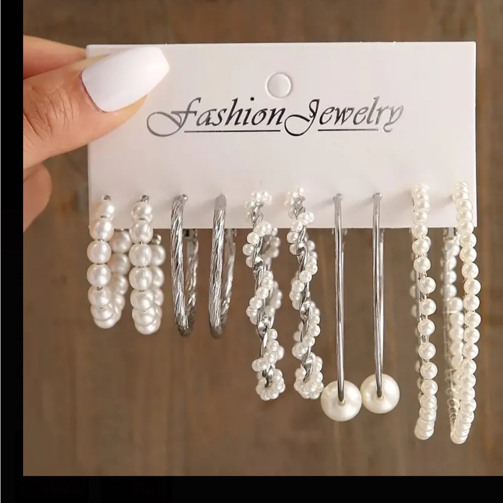 5 Pairs of Exquisite Delicate Hoop Earrings Set - Zinc Alloy Jewelry